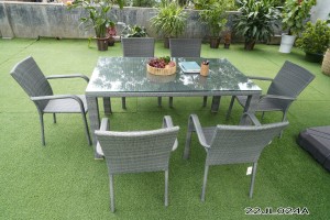 all-weather rattan woven outdoor dinning table set