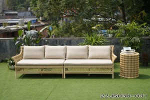 retro woven outdoor rattan sofa set