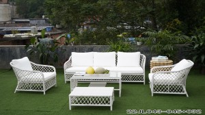concise style rattan garden sofa set