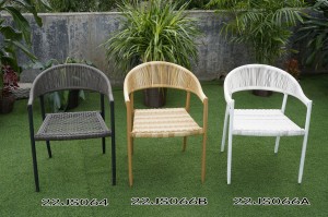 sedia da pranzo per esterni in rattan intrecciato