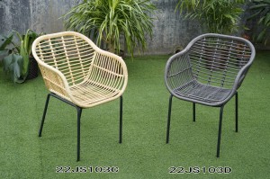 PE rattan woven garden side chair